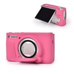 MUZIRI KINOKOO Canon SX740 SX730 HS Kamera için Silikon Kılıf - Yumuşak Hafif Powershot SX730 SX740 HS Çıkarılabilir Lens Kapaklı Koruyucu Kılıf - Kamera Düğmelerine Erişim Sağlar - Gül Kırmızısı