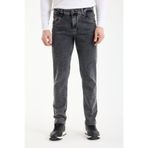 muzzo jeans Slim Fit Kar Yıkamalı Açık Gri Likralı Kot Pantolon