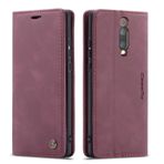 mvced Xiaomi Mi 9T /9T Pro/Redmi K20/K20 Pro ile uyumlu cep telefonu kılıfı, birinci sınıf deri kapaklı kılıf, dik durma fonksiyonlu koruyucu kılıf, şarap kırmızısı