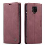 mvced Xiaomi Redmi Note 9S/Note 9 Pro/Note 9 Pro Max ile uyumlu cep telefonu kılıfı, birinci sınıf deri kapaklı kılıf, dik durma fonksiyonlu koruyucu kılıf, şarap kırmızısı