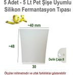Mvinyo 5 Adet 5 Litre Uyumlu Silikon Fermantasyon Tıpası (Hava Kilidi Dahil Değildir)