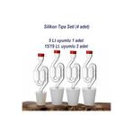 mvinyo Damacana Silikon Fermantasyon Tıpası 3 Ad 15-19 Lt ve 1 Ad 5 Lt Uyumlu (Hava Kilidi DAHİLDİR)