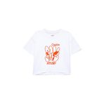 MVJNS Baskılı Crop Beyaz Tişört Loose Fit/Bol Rahat Kesim 7610275-620 Beyaz-620 3-4