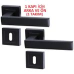 Mvy Oda Kapı Kolu Kare Rozetli Mat Siyah 1 Takım