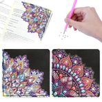 MWOOT 2 adet elmas sanat tablo köşe yer imleri, Mandala çiçek kristal deri kitap ayracı kitleri, 5D kendin yap sayfalar kitap severler için kitap işaretleyici hediye, okul, yetişkinler ve kızlar için