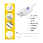 MWX Teknoloji 10 Metre Sarı 100 LED Işıklar Işıkları 8 Mod Rgb Işıkları USB Sarı Renkli Işık Dize Işıkları Tel Fonksiyonlu Süsleme Ince Telli Aydınlatmalı Şerit LED Yılbaşı Işık Yılbaşı Süsü - 1 m - 00 Beyaz