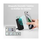 MWX Teknoloji 10000MAH Magsafe Powerbank Standlı PD20W Taşınabilir Kablosuz Hızlı Şarj Cihazı Siyah - Option-1