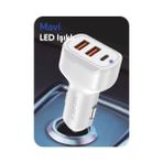 MWX Teknoloji 100W Ultra Hızlı Turbo Araç Şarj Başlığı – 2 USB + 1 Pd (Beyaz) - 1 Adet