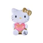 MWX Teknoloji 109280151, Hello 50. Yıldönümü, 30CM, Altın Kıyafetli Hello Peluş Figür, Işıltılı Bir Kalp, Özel Hediye Kutusuyla - Ahşap