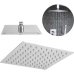 MWX Teknoloji 25X25 cm 304 Paslanmaz Çelik Tepe Duşu – Geniş Kare Duş Başlığı, Sabit Tepe Duş Başlığı, Handshower Uyumlu, Modern ve Dayanıklı Duş Sistemi Parçası (Kare) - Option-1