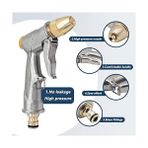 MWX Teknoloji Bahçe El Duşu, Yüksek Basınçlı Bahçe Duşu/bahçe Püskürtme Tabancası, %100 Metal, Ayarlanabilir Su Akışı, Araç Yıkama, Temizlik Işleri ve Bahçe Sulama Için - 0 - 3 Ay - --