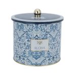 MWX Teknoloji Evle-Azulejos Desenli Erzak Saklama Kabı - Metal Saklama Kabı 17,5 cm x 15,5 cm (Azulejos Aloha) - 0 Siyah - Option-1