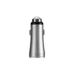 MWX Teknoloji HY-X62 3.4A Hızlı Şarj Micro USB Kablolu 2 USB Metal Araç Şarj Cihazı, Gümüş - 1 Adet