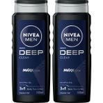 MWX Teknoloji Men Erkek Deep Dimension Duş Jeli 500 Ml,derinlemesine Temizlik,bakımlı Cilt,vücut,yüz ve Saç Için,ferah Koku,aktif Karbon (2 Paketi) - 1 kg