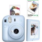MWX Teknoloji Mini 12 Mavi Fotoğraf Makinesi-10'lu Film ve Mini Albüm Seti - Açık Bej