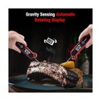 MWX Teknoloji Thermopro TP620 Su Geçirmez Dijital Gıda Termometresi, 2 Saniyede Anında Okuyan Hareket Sensörlü Dönen Ekran (Barbekü, Mutfak ve Sıvı) - -- - 000-Siyah
