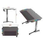 MWX Teknoloji Twısted Mınds T Desıgn TM-T-1060-RGB Karbon Fiber E-Spor Oyuncu Masası - Abanoz - Option-1