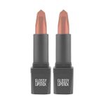 MWX Teknoloji Uzun Süre Kalıcı Yoğun Renk Veren Nemlendirici Parlak Ruj - Glossy Lipstick 302 Nude (2 Paketi) - Option-1