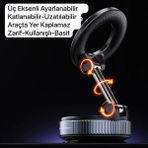 MWX Teknoloji Yeni Ultra Vakum Vantuzlu Güçlü Manyetik Uyumlu 360 Derece Ayarlanabilir Araç Içi Masaüstü Telefon Tutucu - Option-1 - 000-Siyah