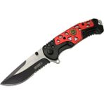 MX10B Kırmızı Testereli Outdoor Çakı 21 cm - Otomatik, Perçinli
