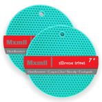 Mxmll 7 inç Premium Isıya Dayanıklı Silikon Trivets Fot Sıcak Yemekler Masa Tezgahını Sıcak Tencere ve Tavalardan Koruyun Bu Şık Petek Hotpad Gıda Sınıfı BPA İçermez - Cam Göbeği 2 adet