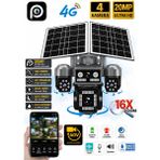 MY-204GS 4 Lensli Sim Kartla Çalışan Çift Güneş Panelli Kamera Aov - 128 GB