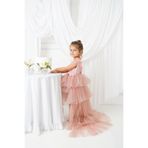 My Baby By Merry Kuyruklu Bale Elbisesi - Pudra Uzun Kuyruklu Parti Elbisesi