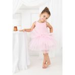My Baby By Merry Pembe kız çoçuk çiçek detaylı kabarık balerin elbisesi