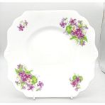 My Balli Store Mor Menekşe Desenli Vintage Ingiliz Antika Servis Tabağı (23.5cm)