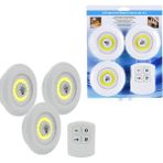My Best Store 3lü Uzaktan Kumandalı Yapışkanlı Kablosuz LED Spot Lambalar - 1 m - Çok Renkli