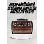 My Best Store Bluetooth Hoparlör Ahşap Renk Vintage Işıklı Nostaljik Radyo Fm Ahşap Görünümlü - Renkli