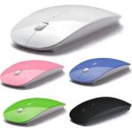 My Best Store Ultra Ince USB Bilgisayar Pc Dizüstü Masaüstü Kablosuz Mouse (Beyaz)