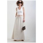 My Blog Krem Beli Lastikli Maxi Keten Etek - 4069