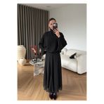 My Blog Siyah Puantiyeli Şifon Bluz Etek Takım - 4097-3215