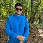 My Butik Erkek 3 Iplik Basic Oversize Kanguru Cepli Kapüşonlu Sweatshirt - Saks Mavi - XL