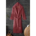 My Catherine Gonca Premium %100 Pamuk Kapşonlu Bornoz | Yüksek Su Emiciliği ve Lüks Konfor | Hızlı Kuruma - 2XL - Kiremit