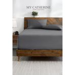 My Catherine Lastikli & Hipoalerjenik Çarşaf |%100 Pamuk Penye Kumaş | Çift Kişilik 180x200 cm - Antrasit, LUXCARSAF