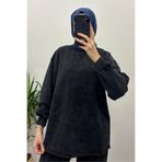 My City 5234 - 2 Iplik Soft Yıkamalı Salaş Basic Kadın Sweatshirt