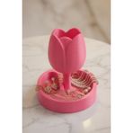 My Craft 3D Lale Tasarımlı Takı Organizer Yüzük Küpe Kolye Bileklik Standı Dekoratif Takı Tabağı Aksesuar Düzenleyici - Pembe