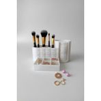My Craft 3D Makyaj Organizer Çok Bölmeli | Pamukluk + Fırçalık + Takı Düzenleyici Masa Üstü Organizer - Beyaz