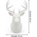 My Craft 3D MYCRAFT3D Geometrik Geyik Büst Heykel 3D Baskı Pla Modern Dekoratif Obje 25X15 cm Masaüstü Ev Ofis Dekoru - Beyaz