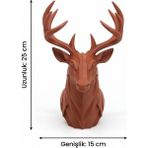 My Craft 3D MYCRAFT3D Geometrik Geyik Büst Heykel 3D Baskı Pla Modern Dekoratif Obje 25X15 cm Masaüstü Ev Ofis Dekoru - Kahverengi
