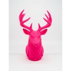 My Craft 3D MYCRAFT3D Geometrik Geyik Büst Heykel 3D Baskı Pla Modern Dekoratif Obje 25X15 cm Masaüstü Ev Ofis Dekoru - Pembe