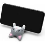 My Craft 3D MYCRAFT3D Mavi Kedi Figürlü Telefon Tutucu Stand - 3D Baskı Ofis Masaüstü Aksesuarı ve Biblo - Gri