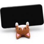 My Craft 3D MYCRAFT3D Mavi Kedi Figürlü Telefon Tutucu Stand - 3D Baskı Ofis Masaüstü Aksesuarı ve Biblo - Kahverengi