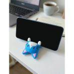 My Craft 3D MYCRAFT3D Mavi Kedi Figürlü Telefon Tutucu Stand - 3D Baskı Ofis Masaüstü Aksesuarı ve Biblo