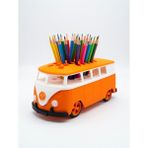 My Craft 3D MYCRAFT3D Minibüs Tasarım Kahverengi Kalemlik 3D Yazıcı Baskı Honeycomb Petek Kapaklı Masaüstü Aksesuarı - Turuncu