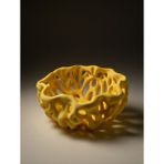 My Craft 3D MYCRAFT3D Organik Delikli Dekoratif Kase Modern Şık Hafif Dayanıklı Ev Dekoru 20X9 cm - Sarı
