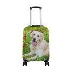 My Daily Bavul Kılıfı Golden Retriever Köpek ve Çiçek 45-70 cm Seyahat Bavulu Spandeks Koruyucu, çok, Small Cover(Fits 18-20 inch luggage)