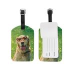 My Daily Golden Retriever Köpek Güneş Gözlüğü Bavul Etiketi PU Deri Çanta Bavul Etiketi, Miktar: 2 parça, 4.92 x 2.76 inch